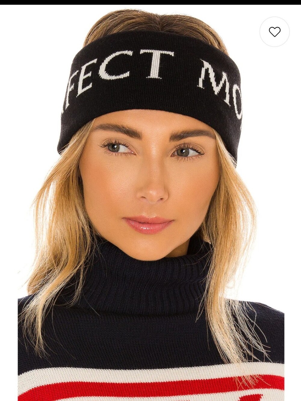 Perfect Moment Black Knit Headband with White Logo Ski Snow Band